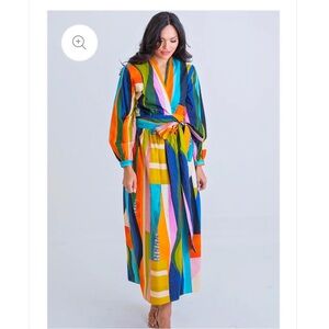 Karlie Mosaic print wrap maxi dress, sz small, NWOT